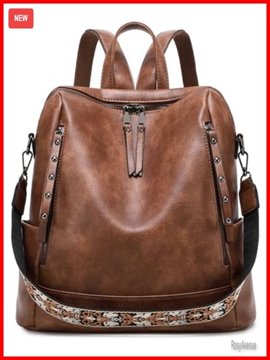 Vegan Leather Fashion Backpack Purse for Women Travel Laptop Daypack main image 6